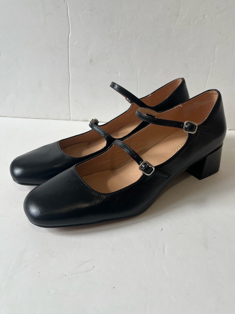 Madewell Women's Black Double-Strap Mary Jane Low Heel Pumps size 9